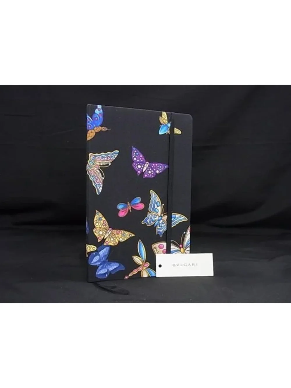 Bvlgari Canvas Butterfly Notebook Notepad Stationery Black Fl9566